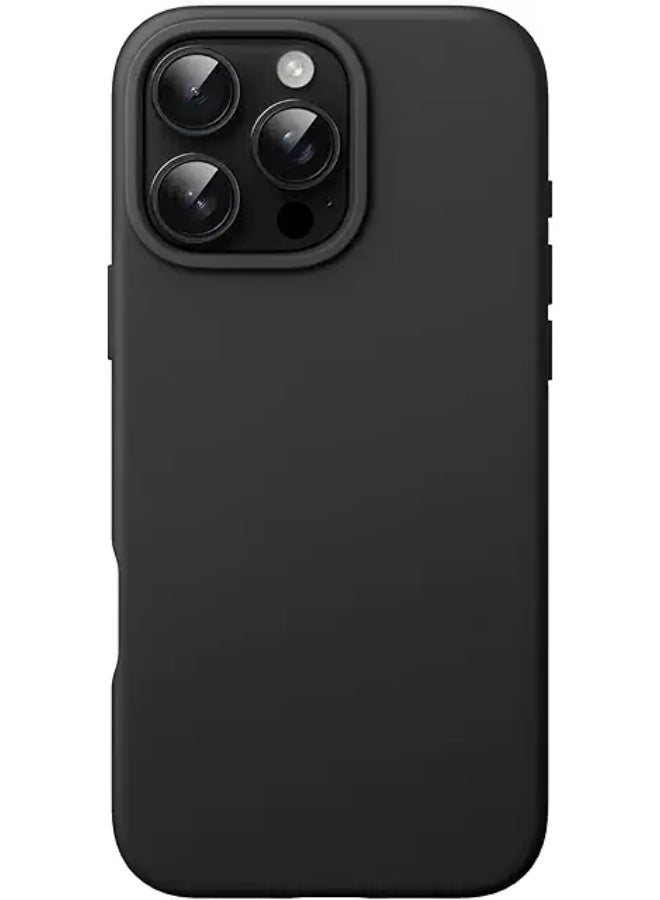 Liquid  Silicone Cover For iPhone 16 Pro , Silky Soft Touch, Anti-Scratch Shockproof Protective Case with Microfiber Lining For iPhone 16 Pro - Black